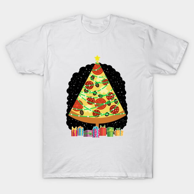 Pizza Christmas Tree T-Shirt by PalmGallery